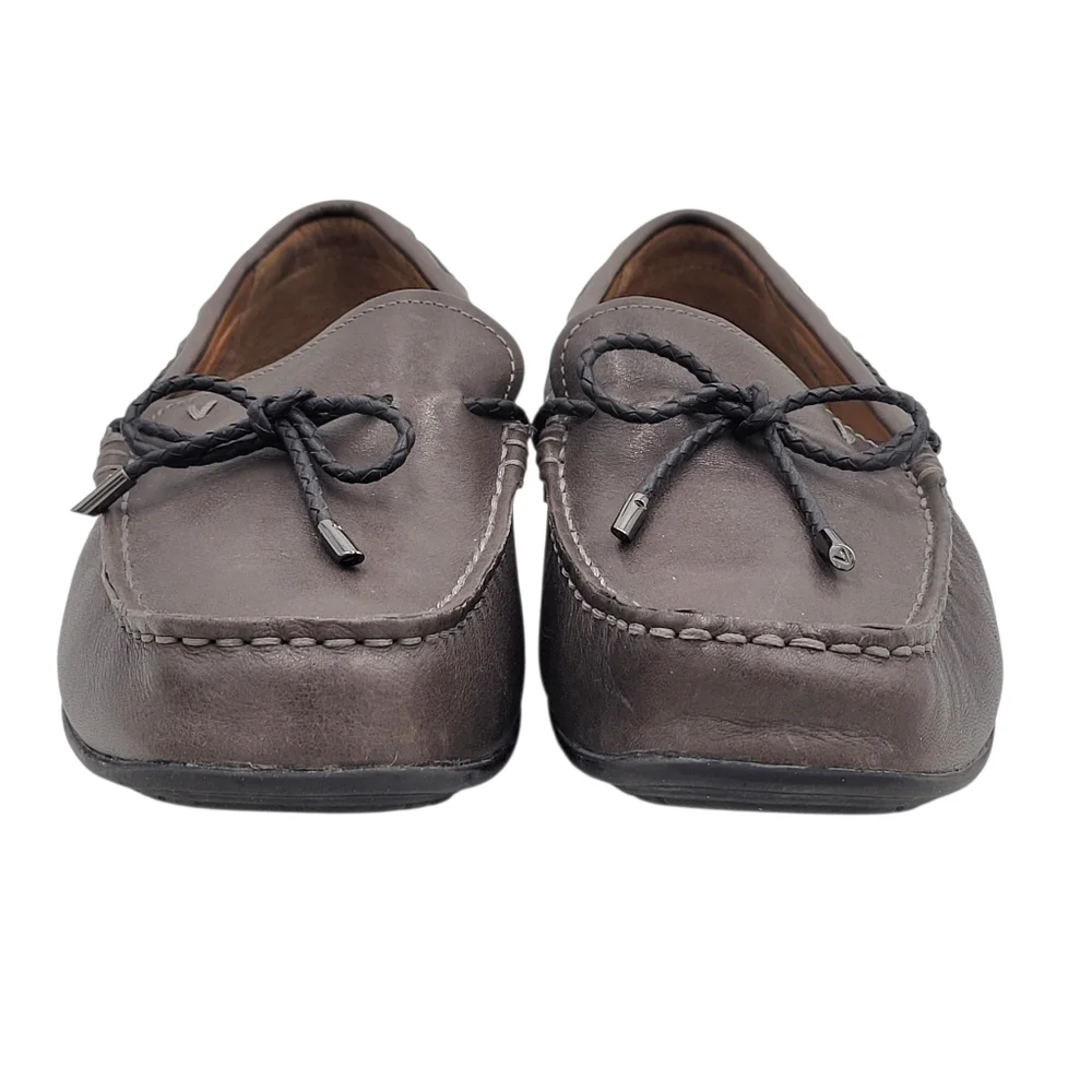 Vionic Luca Mocassin Loafer Men Size 9 Brown Moc Toe Leather Driving Shoes